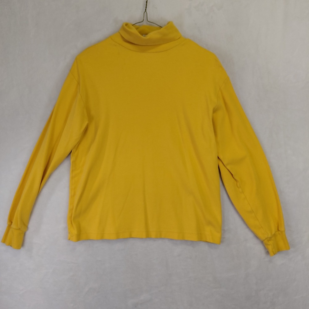 Vintage JG Hook Yellow Turtleneck Long Sleeve Cotton Blend Top Large